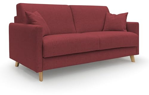 Divani.Store Edgar Bettsofa, Stoff, rot, 200 cm (Mat 160 x 197)