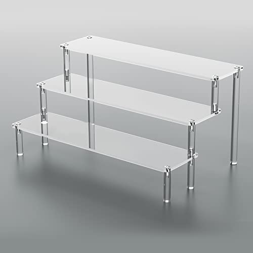 Coolzon Espositore in Acrilico Trasparente, a 3 Strati, Display per Cupcakes, Profumi, Oggetti da Collezione, Cosmetici, Decorazione e Esposizione Artigianale