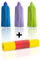 Lote de 3 recambios de Fregona de Tiras Anchas 100% Microfibra + Regalo de un Rollo de bayeta. Absorbentes, Resistentes y Lavables. Cabezal o Casquillo Universal de plástico Anti ralladuras