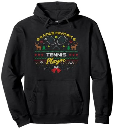 Santas Favorite Tennis Player Ugly Christmas Sweater Pullover Hoodie