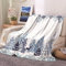 Kuscheldecke Oma, Kuscheldecke Weiß Muster Flanell Blau Kiefern-Schneeflocken Im Winter Flanelldecke Blanket 180x220CM Wohndecke Sofa Bett