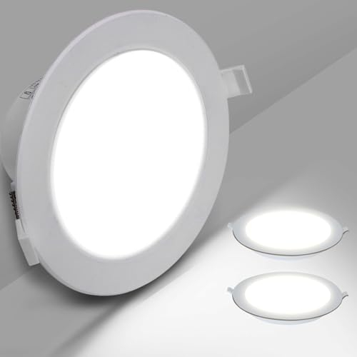 Aigostar Downlight LED Techo Empotrable, 18W Equivalente a Halógena 131W, 2100LM, Luz Blanca Fría 6500K, Ojos de Buey Para Techo Interior, Ф190-200 mm, Pack 2 Focos