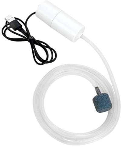 Eayoly Pompe à Eau Submersible - Pompe d'aquarium à Piles avec Bulle d'air Uniforme | Petit oxygénateur de Pompe à Eau USB 5V pour Petit Aquarium Petit Aquarium