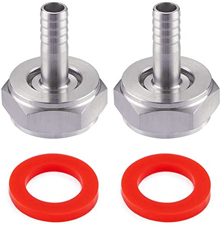 Verbindungsstück für Bierfässer aus Edelstahl, 2-teilig, Bieranschluss-Set, Sechskantmutter 5/8 G Gewinde x 5/16 Bart
