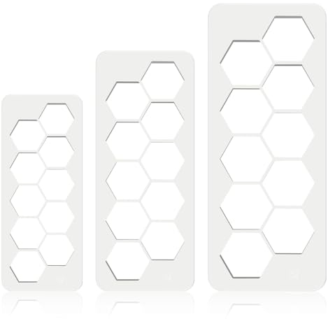 GLADFRESIT Set of 3 Football Pattern Cookie Cutters - Perfect for Cake & Fondant - Hexagon Shape