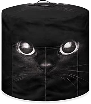 Poceacles Housse pour autocuiseur à air comprimé de 8 l, motif chat noir, housse pour appareil de cuisine avec poche de rangement et poignée, housse anti-poussière pour friteuse à air/cuiseur à riz, L