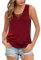 Ninee Damen Sommer ärmellose Criss Cross Casual Tank Tops Basic Bluse (Wine Red,Medium)