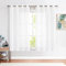 TOPICK Gardinen mit Ösen, Vorhänge Wohnzimmer Leinen Leinenoptik Vorhang halbtransparent Lichtfilterung perfekt für Schlafzimmer Bauernhaus Ösenschal 130x145cm Weiß 2er Set