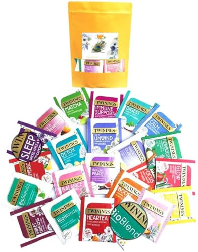 SKVDNTRADE8 Twings Superblends Tea Fruit Herbal Tea Selection Gift Set – 23 Mixed Flavours of Superblends, Soulful Blends, BioBlends Mixed Collection Individually Wrapped Tea Bags Variety Pack Bags