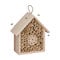 Relaxdays Bienenhotel, Holz, Insektenhotel Wildbienen, Garten, Balkon, zum Aufhängen, HxBxT: 20,5 x 19,5 x 8,5 cm, Natur