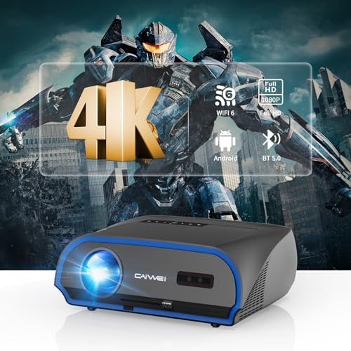 Smart 4K Projector 1580ANSI Lumens for Daylight Viewing,WiFi6/Bluetooth 5.2/NFC,300 Home Theater Outdoor Movie Projector with Netflix/YouTube Apps,5G Streaming,HDR,Full HD Cinema Gaming Entertainment