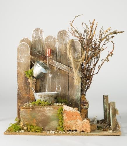 PERAGA GARDEN Fontana con Pompa 20X14X18CM per PRESEPE PRESEPISTICA