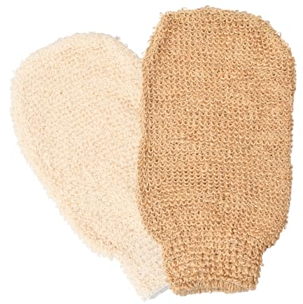 2 Stück Bad Duschhandschuhe,Peeling Handschuhe,Leinen Massagehandschuh,Waschbarer Duschhandschuhe,Körper Peelinghandschuh,Dusche schrubben Handschuhe Umweltfreundliche Peeling Werkzeuge