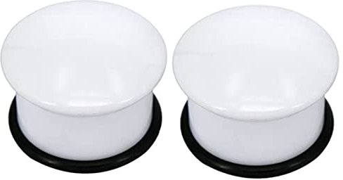 Daesar Ohr Plug Acryl, Tunnel 16MM Weiß Rund Ohrringe Piercing Ohr Expander Set