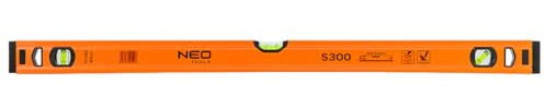 NEO TOOLS Aluminium-Wasserwaage gesicherte Libelle, m Genauigkeit | Wasserwaage Aluminium, 0,5 mm/m Genauigkeit, Hoch präzise geschliffen, Wasserwaage mit 3 Blase, 40-180 cm