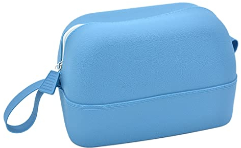 Axaooqeld Draussen Silikon Maske Aufbewahrung Tasche Strand wasserdichte Tasche Handtasche Schwimmen und Radfahren Badezimmer Aufbewahrung Tasche Blau