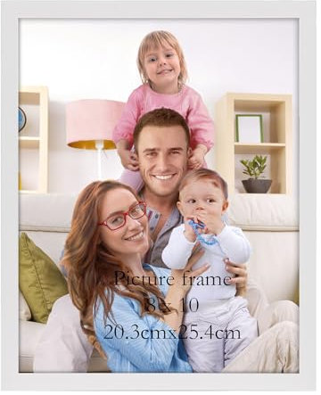 Giftgarden Weiße Bilderrahmen 20x25 cm, Moderner Fotorahmen für 25x20 Foto und Bilder, Glattes Schlankes Design, Wand- oder Tischaufsteller - Einzel