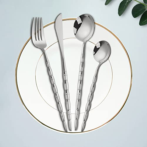Set di posate da 72 pezzi, set di posate in acciaio inossidabile 18/10 per 18 persone, set di utensili, manico progettato per le donne, lucidato a specchio, lavabile in lavastoviglie (72 pezzi)