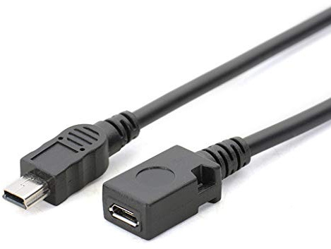 Christol 5'' Micro USB Femmina a Mini USB Maschio Adattatore Caricatore Cavo Convertitore Cavo Adattatore da 13 cm per Cellulare GPS