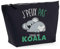 Trousse Noir Koala J'peux Pas | Pochette Toilette Maquillage Idée Sac Cadeau