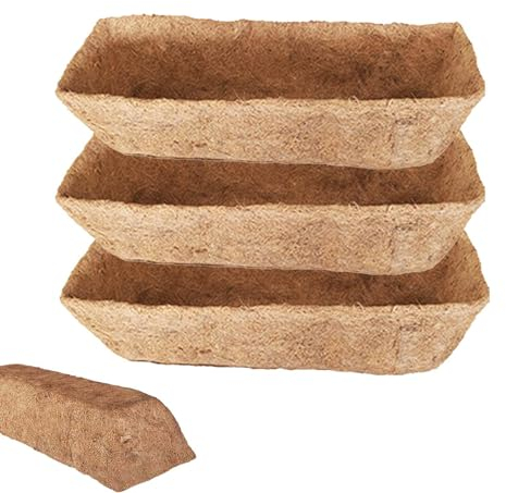 Poupangke Kokos-Einsätze für Pflanzgefäße,Kokos-Einsätze für Pflanzgefäße | 3 Stück Kokosnuss-Pflanzgefäß-Ersatz - Wandpflanzgefäß, austauschbare Kokoseinlage für Blumenkästen, Naturzaun-Blumenkörbe