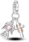 NARMO 925 Sterling Silber Charms Engel Kreuz Dangle Charm für Frauen Armbänder