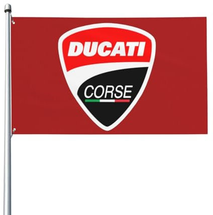 Compatible With Ducati Flagge, 90 x 150 cm, Außenflaggen, Gartenflaggen, Hausflaggen, Banner-Dekoration für Hof, Veranda, Rasen, Heimdekoration