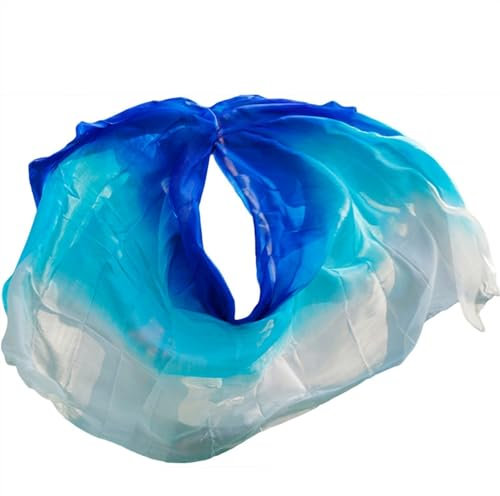 Bauchtanz Schleier Bauchtanz-Seidenschleier, Farbverlaufsschal, Performance-Schal, handgefertigt, natürliche echte Seide, handgeworfen, for Erwachsene und Frauen. Bauchtanz Schleier Halbrund ( Color :
