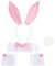 Goenb Bunny Kostüm, Bunny Zubehör Bunny Outfit Bunny Kostüm Erwachsene Bunny Kostüm Erwachsene Bunny Ohren Osterhasen Kostüm Se für Weihnachten Ostern Cosplay Kostüm Party (Rosa Weiß)