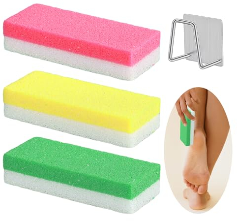3 outils de massage des pieds, 1 porte-éponge, planche de massage double face, soin des pieds, tampon exfoliant pour les pieds, appareil de massage des pieds en pierre ponce, outil exfoliant pour les