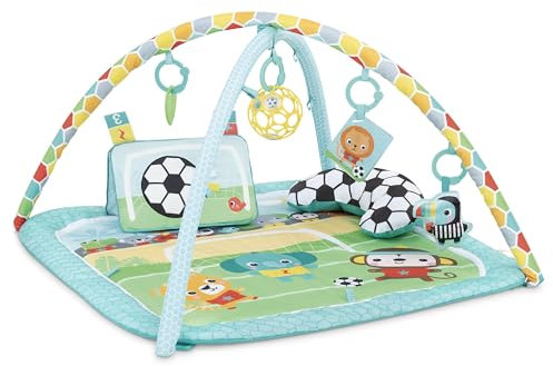 Bright Starts Grip & Kick Oball Activity Gym, Football Theme with Easy-Grasp Baby Toys, Unisex, Newborn+