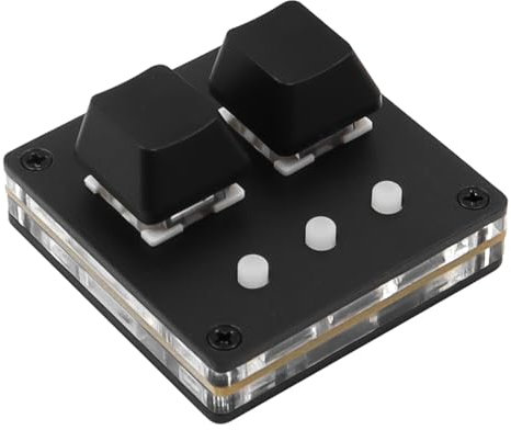 POFET Tastiera OSU 2 pulsanti Tastiera da gioco, tastiera USB Mini 2 pulsanti Tastiera meccanica per PC da gioco Macro di programmazione e software Tastiera standard OSU HID