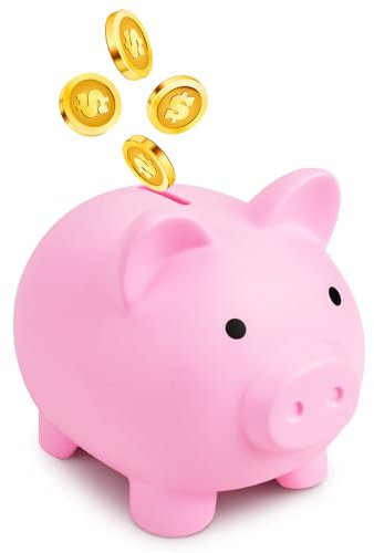 CRITIVE-SHOP Niedliche Spardose für Kinder, Kunststoff Spardose Erwachsene Münze Bank, Schwein Sparen Größe Money Jar für Mädchen und Jungen Geburtstag Kindertag Weihnachten Shower