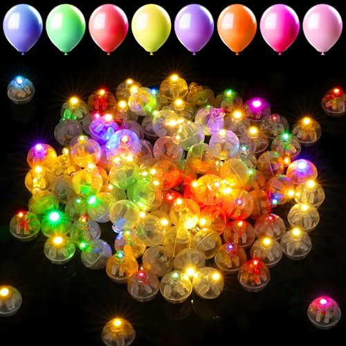 Seyaom 100 Stück LED Ballons Lichter, Mini LED Licht, LED Luftballons Leuchtende, Warmweiß LED Ballonlichterfür Geburtstagsdeko Hochzeitsdeko Hochzeit Halloween Weihnachten Party Deko