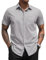 COOFANDY Mens Short Sleeve Shirt Button Down Dress Casual Shirts Regular Fit Wrinkle Free Business Shirts for Men Summer Lightweight Basic Work Shirt Light Grey 3XL
