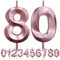 80th Geburtstagskerze, 3D Design Roségold Glitter Nummer Kerzen, Cake Topper Dekorationen, Kuchen Kerze für Geburtstagsparty, Hochzeitstag, Baby-Dusche, Party-Dekoration