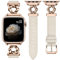 Wearlizer Lederarmband Kompatibel mit Apple Watch Armband 41/40/38/42mm Damen, Elegant Leder Armbänder mit Spiralform für iWatch Serie 10/9/8/7/6/5/4/3/2/1/SE, Polarstern/Rosegold