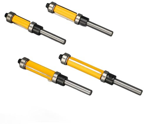 1/4 Zoll Shank Flush Trim Router Bit, 4pcs Wolfram Carbid Blade Flush Trim Router Bit Set Dual Flöten- und Anti-, Kantenbehandlung- und Groowen -Bits