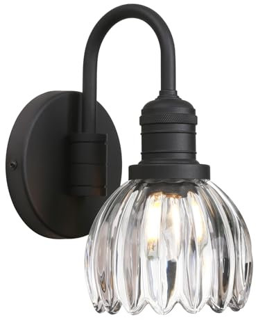 Pathson Vintage Col de Cygne Applique Murale Industriel E27 Luminaires Intérieur Abat-jour en Verre Tulipes Lampe Murale pour Salle de bains Cuisine Miroir