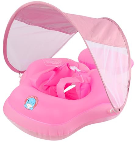 Octonyluck Bouee Bebe, Bouée Bébé avec Auvent SPF 50+, Bouee Bebe Piscine, Bouée Enfant Piscine Bouee, Siège de Piscine avec Auvent Amovible pour Bébé 3 Mois-36 Mois