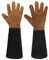HANDLANDY Ladies Leather Gardening Gloves, Thorn Proof Long Gauntlet Garden Gloves, Elbow Length Rose Pruning Gloves Black & Brown X-Large