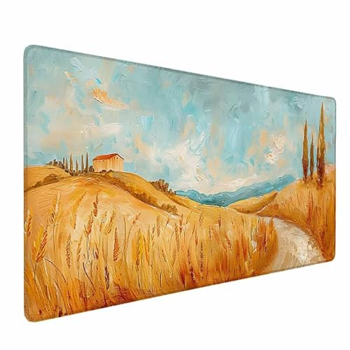 Automne Tapis de Souris XXL 1000x500 mm, EtImperméable Tapis de Souris Gamer Jaune Mouse Pad avec Bords Surpiqués Mousepad avec Base en Caoutchouc Antidérapante Convient pour Bureau, Cadeau -253W0V