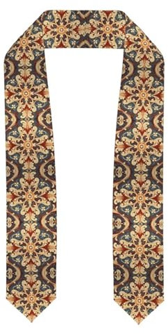 YYHHAOFA Abgeflachter Abschlussschal, Band mit mittelalterlichem Bild – Satin-Stola für Abschlussfeiern, Geschenk für Söhne, Töchter, Freunde und Schwestern, Abgeflacht, Einheitsgröße