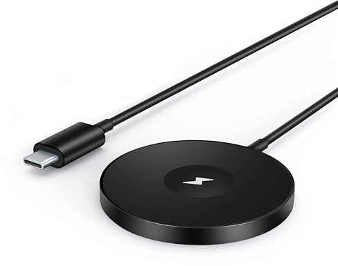 PHENSEN 3-in-1 Mag-Safe Wireless Charger for iPhone 16/15/14/13/12 Series, Apple Watch 9-2/SE & AirPods Pro/3 | Fast 15W Qi Charging Pad with Magnetic Alignment, Portable & Foldable Design (Black)