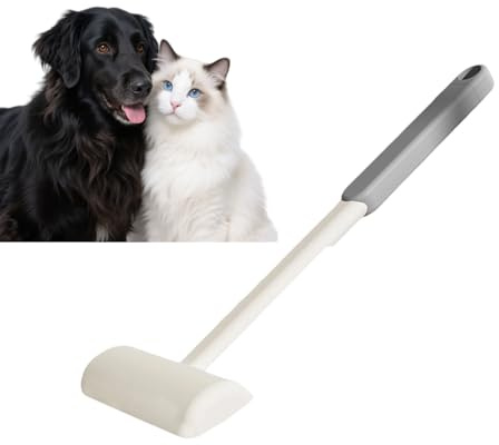 Tierhaarentferner 3 in 1 mit langem Griff für Hunde Katzen Kleidung Teppiche Haarbürste Fusselentferner Pet Hair Remover (Grau)
