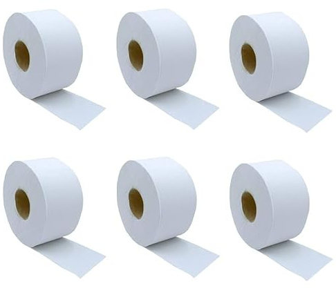 Mini Jumbo Toilet Rolls, 2ply Soft Commercial Toilet Rolls Pack of 6, Toilet Paper 100M 3 Core (76mm Core)