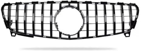Front Kühlergrille Kühlergrill Racing Grill Mesh Tuning Zubehör Für Benz Für A-Klasse W176 A250 A200 A45 Für AMG 2016-2018 Für GT Style Kühlergrill(Gloss Black)