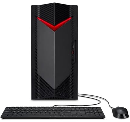 Acer Nitro 50 N50-656 Desktop Gaming, Scheda Grafica Nvidia GeForce RTX 5060 8GB GDDR7, Processore Intel Core i5-14400F, RAM 16 GB DDR5, SSD 1 TB M.2 PCIE, Wireless Lan, Windows 11 Home