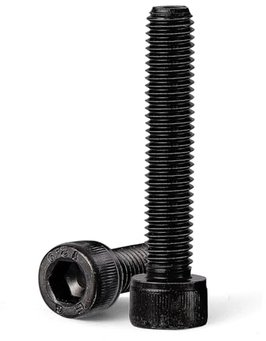 GuoYomm Lot de 6 vis cylindriques M10 x 90 mm à six pans creux en acier au carbone 12,9 degrés, filetage complet, DIN 912, oxyde noir