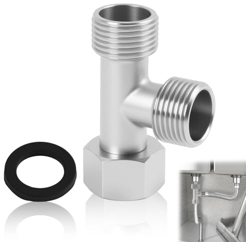 Connecteur en T 3 Voies, pour Plomberie, Vanne d'Inversion WC, Raccord Tuyau avec Filetage 3/8, Vanne Rotative Étanche pour Toilettes, Machines à Laver et Douche